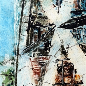 Ground Star - ©2014 - Cathy Read - Watercolour and Acrylic - 38 x 28 cm