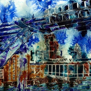 City Connections - ©2012 - Cathy Read - Mixed Media- 40x50cm - SOLD