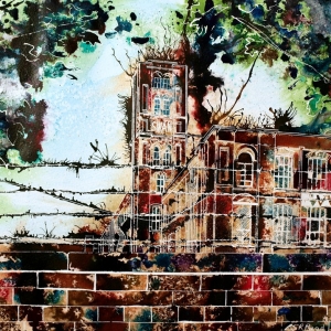 Swan Mill - ©2013 - Cathy Read - Watercolour and acrylic ink -40x50cm - SOLD