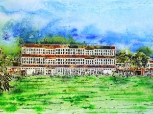 Royal Latin School - Building on 600 years - ©2013-Cathy Read - Watercolour and Acrylic ink - 43 x 106cm = SOLD Royal Latin School - Building on 600 years - ©2013-Cathy Read - Watercolour and Acrylic ink - 43 x 106cm = SOLD