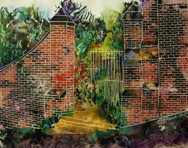 ©2010-Cathy Read- Gateway to eternity or Paradise -Watercolour and acrylic ink - 40x50cm - £410 unframed