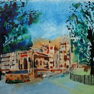 Warwick Mill - ©2010-Cathy-Read-Watercolour and acrylic ink - 40cm x 50cm