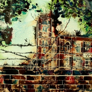 Swan Mill - ©2013 - Cathy Read - Watercolour and acrylic ink -40x50cm - SOLD