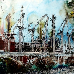 Battersea Reborn - ©2015-Cathy Read - Watercolour and Acrylic-  55x75cm - £1237