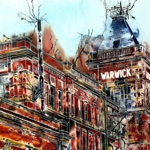 Warwick Mill - ©2015-Cathy-Watercolour-and-Acrylic-ink-40cm x-50cm