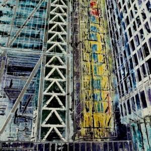 Cheesegrater - ©2014 - Cathy Read - Watercolour and Acrylic - 38x28 cm (SOLD)