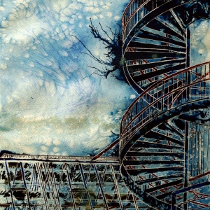 The Point of Steps -  ©2012 - Cathy Read - Watercolour and acrylic ink- 50x40cm