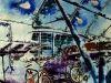 Cycle Social -©2012 -Watercolour and acrylic ink - 50 x 40cm