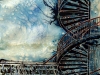 The Point of Steps -  ©2012 - Cathy Read - Watercolour and acrylic ink- 50x40cm