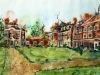 Lady Margaret Hall, Oxford - Toynbee and Deneke West ©2013 - Cathy Read - Watercolour and Acrylic - 55x75cm
