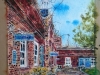 ©2017 - Cathy Read -Claydon House Courtyard Clocktower - Watercolour and Acrylic ink - 40 x 50 cm