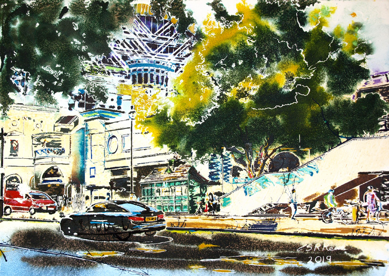 Northumberland Avenue - ©2019 - Cathy Read - Watercolour and Acrylic