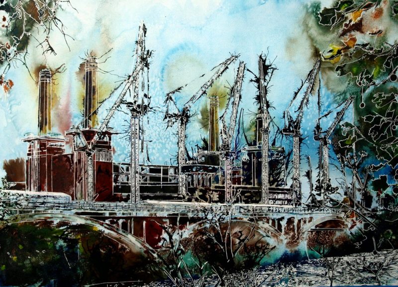 Battersea Reborn - ©2015 - Cathy Read - Watercolour and Acrylic  - 55x75 cm