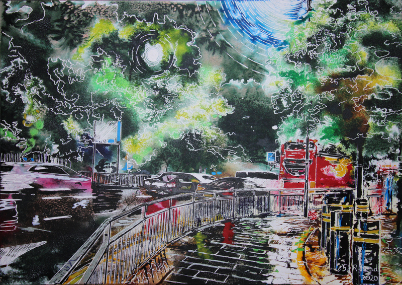 Leaving Hammersmith-©2020 - Cathy Read - Watercolour and Acrylic