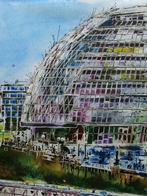 South Bank City Hall - ©2019 Cathy Read  76 x 56 cm