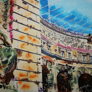 Original painting of Admiralty Arch 2 - ©2020 - Cathy Read - Watercolour and Acrylic- 56 x 76cm