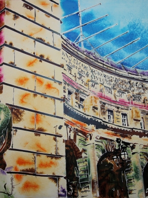 Original painting of Admiralty Arch 2 - ©2020 - Cathy Read - Watercolour and Acrylic- 56 x 76cm