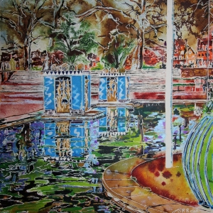 Battersea Park  - Cathy Read - ©2020 - 40 x 50 cm - Watercolour and acrylic ink