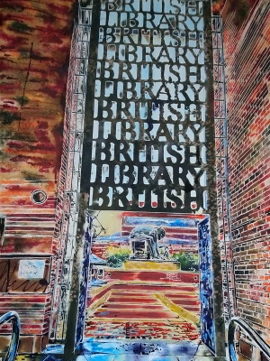 ©2020-Cathy-Read-British-Library-Watercolour-and-Acrylic-ink-76x56cm-600
