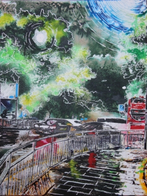 Leaving Hammersmith-©2020 - Cathy Read - Watercolour and Acrylic