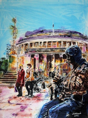 Library Vibes ©2022 - Cathy Read - watercolou and acrylic- 76x56cm