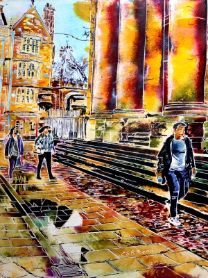 Broad Street - ©2022 - Cathy Read - 50 x 40 cm - Watercolour and acrylic ink
