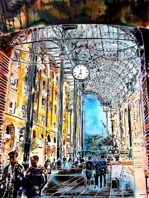 ©2022 - Cathy Read - Hays Galleria -Watercolour and Acrylic ink - 76 x 56 cm