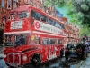 Bigits Tea Bus - ©2021 - Cathy Read -  watercolour and acrylic Ink - 42 x 59 cm