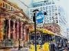 Leaving St Peters Square - ©2021 - Cathy Read - Watercolour and Acrylic - 61 x 45.7 cm
