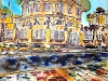 Sheldonian Theatre Reflected -  ©2021 - Cathy Read - Watercolour and Acrylic ink - 76 x 56 cm